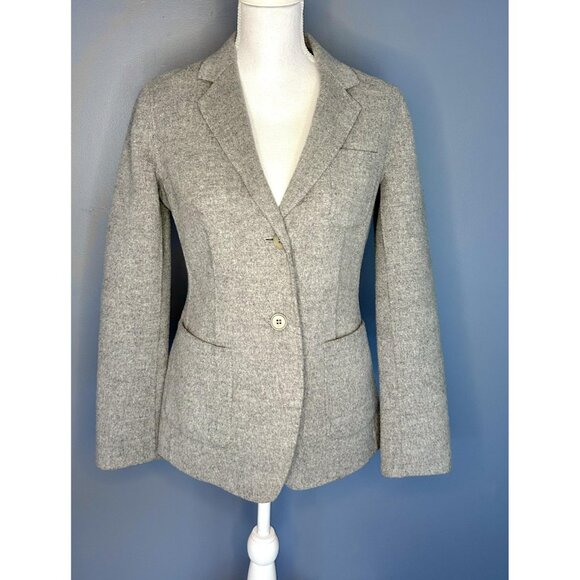 Talbots Blazer Womens 4 Gray Wool Tailored Jacket Classic Career Casual Pockets - Picture 1 of 15